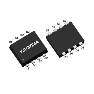 MOSFET complémentaire canal N et canal P, VDSS : 30/-30 V, ID : 4/-3A, PD : 1,1/1,25 W, caractéristiques, applications, PDFN3030-8L, YJU3724A