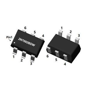 MOSFET complémentaire canal N et canal N 60 V 0,35 A, SOT-363, 2N7002BDW