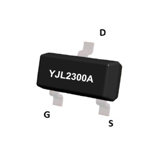 Transistor à effet de champ en mode d'amélioration du canal N, VDSS : 20 V, ID : 4,5 A, PD : 1 W, caractéristiques, applications, SOT-23, YJL2300A