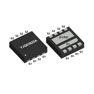 MOSFET complémentaire canal N et canal N, VDSS : 30 V, ID : 30/40 A, PD : 17,3/20,8 W, caractéristiques, applications, DFN3030-8L, YJQD3622A