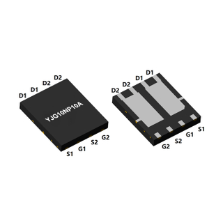 MOSFET complémentaire canal N et canal P, VDSS : 100/-100 V, ID : 10/-18 A, PD : 30/72 W, caractéristiques, applications, DFN5060-8L, YJG10NP10A