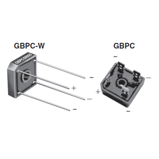 Ponts redresseurs à faible résistance thermique, VRM : 50 V, Io : 50 A, IFSM : 500 A, caractéristiques, applications, GBPC / GBPC-W, GBPC50005(W) THRU GBPC5010(W)