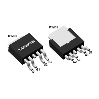 MOSFET complémentaire canal N et canal P, VDSS : 30/-30 V, ID : 50/-30 A, PD : 35,7/29,7 W, caractéristiques, applications, TO-252-4L, YJD35NP03B