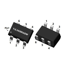 MOSFET complémentaire canal N et canal P, VDSS : 20/-20 V, ID : 0,8/-0,5 A, PD : 0,29/0,27 W, caractéristiques, applications, SOT-363, YJL3439KADW